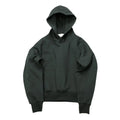 Cotton hoodie with lapel collar in Army Green, size M, front view on a white background