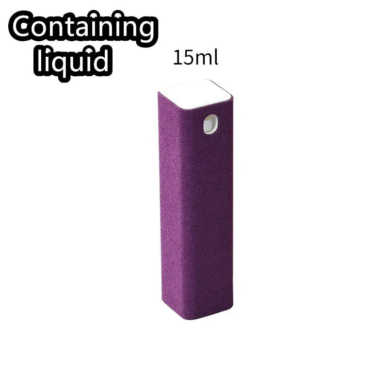 15ml phone screen cleaning spray bottle with flat protective case in multiple colour options