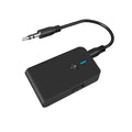 Black Bluetooth adapter with 3.5mm AUX connector for car and home audio