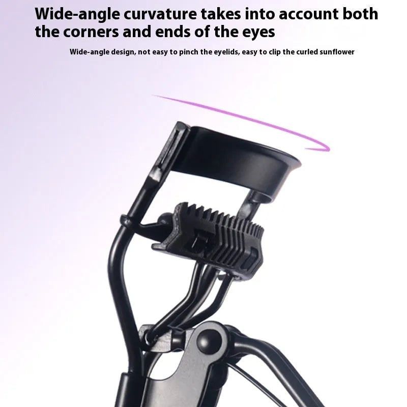 A4 carbon steel eyelash curler with comb attachment in selected colour