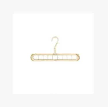 Plastic clothes hanger with rotating hook in pink colour, shown next to a green hanger.