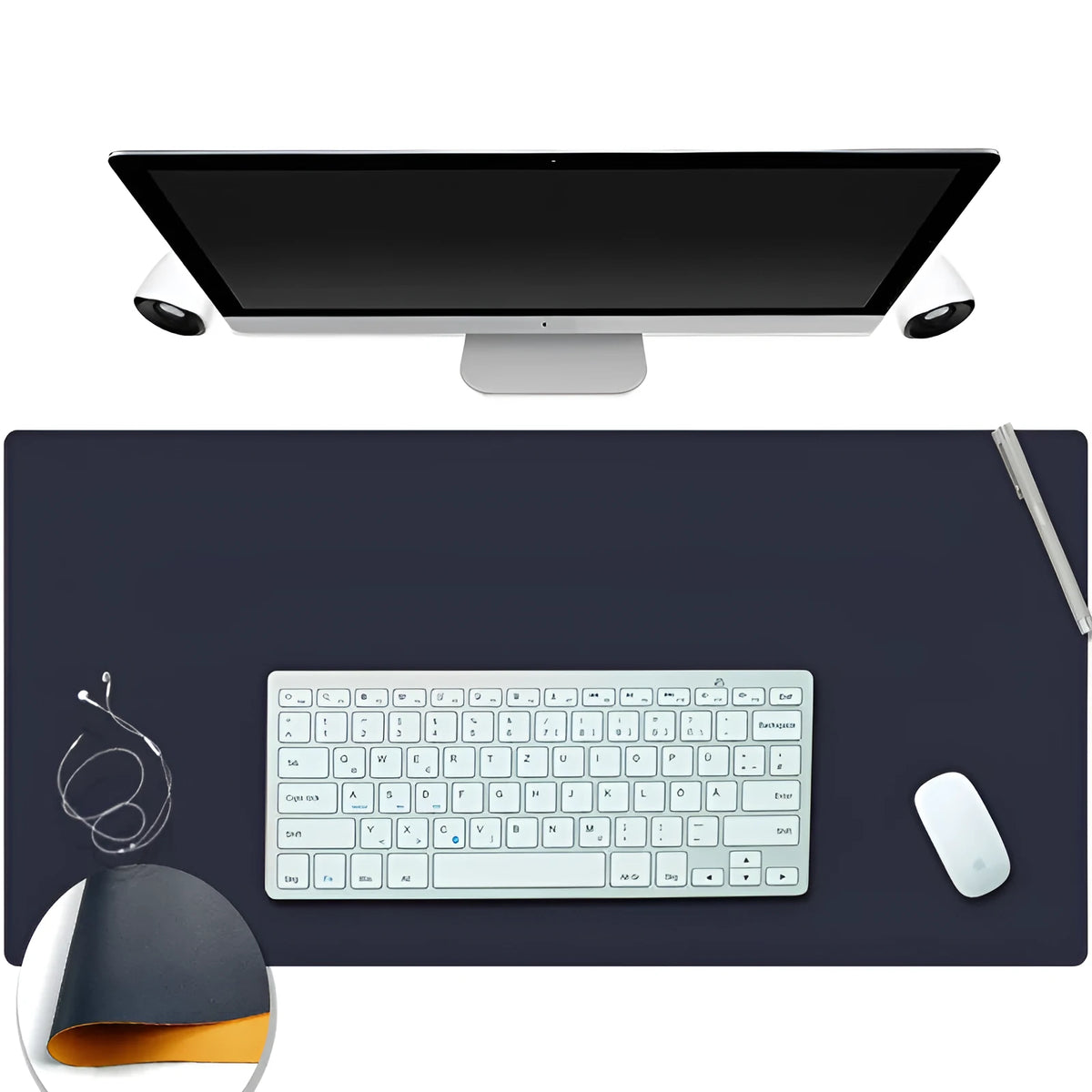 Leather desk mat in multiple colours and sizes for office or study use