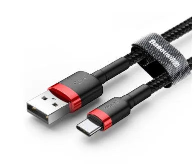 Grey black woven braided Android Micro USB charging and data cable shown at different lengths.
