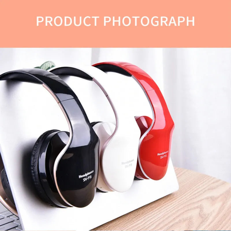 Bluetooth headset over ear wireless earphones with microphone black colour
