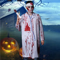 Adult white polyester masquerade costume set with dress and mask for Halloween parties