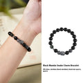 Men's black retro snake bracelet with obsidian crystal on S925 sterling silver band