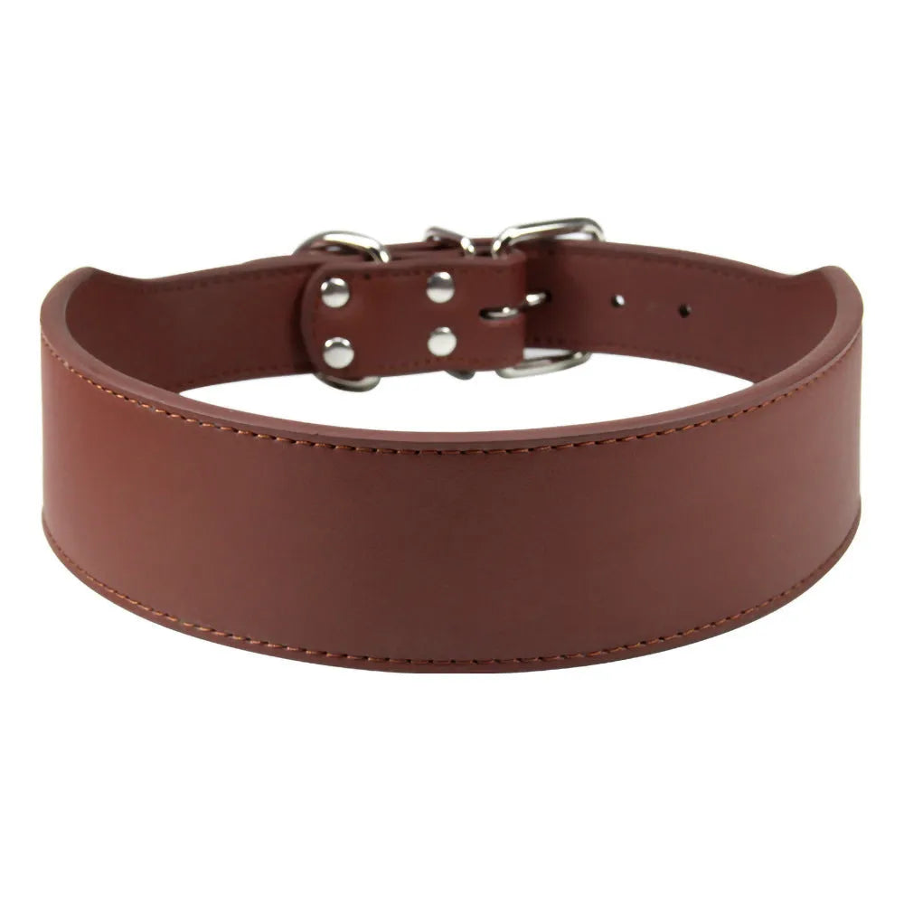 Fish-shaped leather dog collar for large dogs in multiple colours and sizes