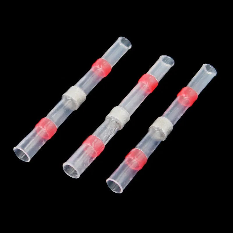 20 red transparent heat shrinkable solder ring butt joints for 0.5-1.5mm² copper wire