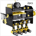 Wall-mounted carbon steel tool rack with 3 detachable layers for electric drills and screwdrivers, in black or red