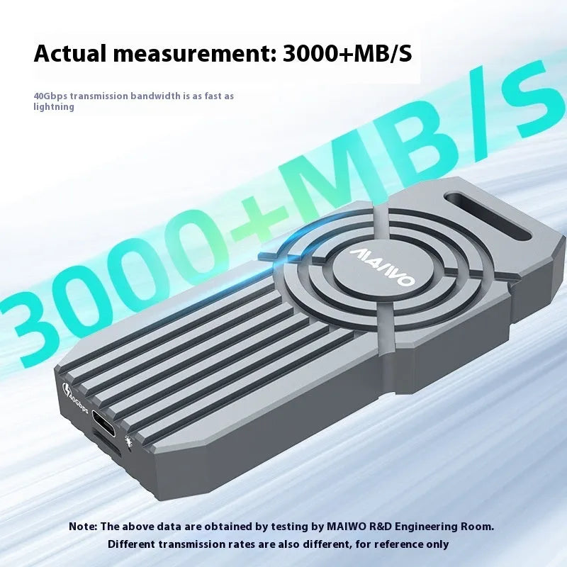 USB4 hard disk enclosure for NVMe M2 solid state drives with aluminium alloy casing