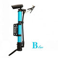 Portable mini bicycle air pump in red and silver with mounting bracket, 5.5 x 34 cm aluminium alloy