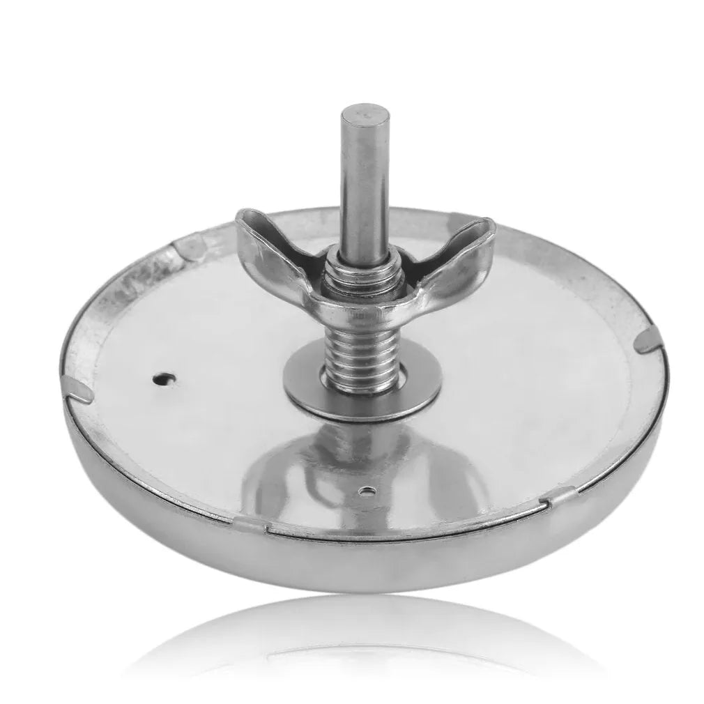 Stainless steel metal thermometer with 76mm dial and 6x39mm probe in steel colour