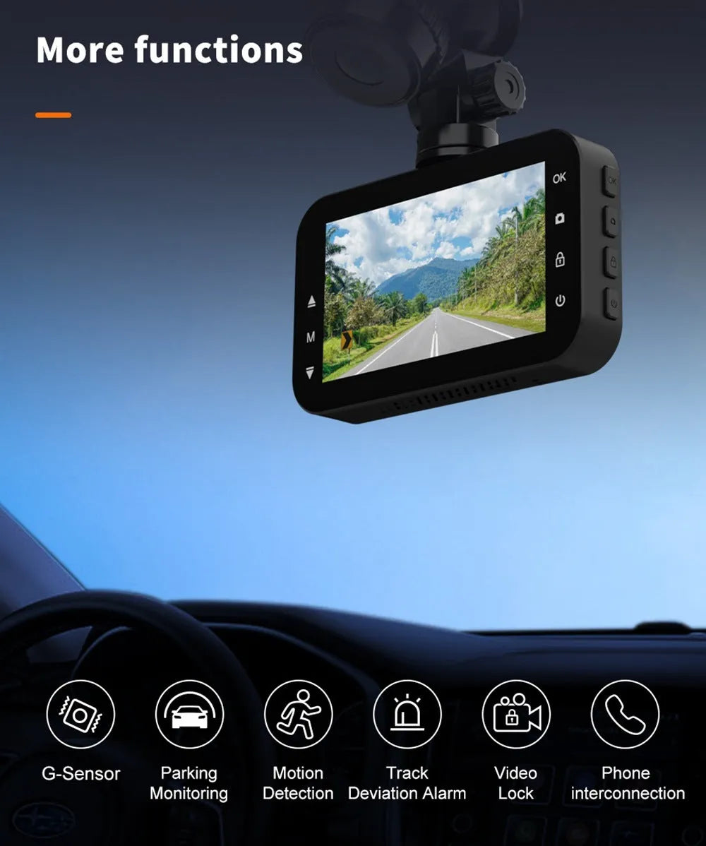 ThiEYE front and rear car dash cam with suction mount and rear waterproof camera on windscreen