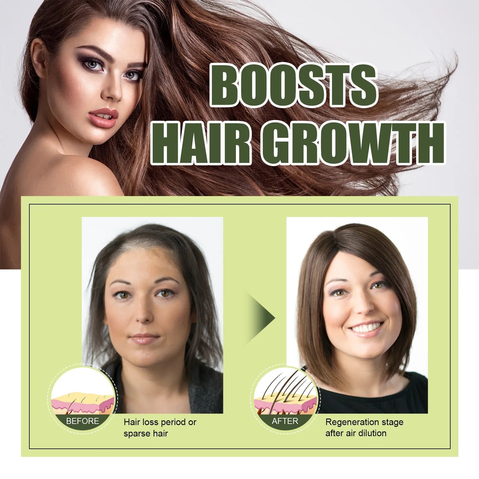 60ml bottle of anti-fall repair hair essential oil for dry hair tails and brittle hair.