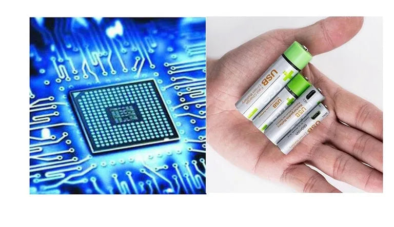 CES U501 USB fast charge AA lithium battery silver green with constant voltage and overcharge protection