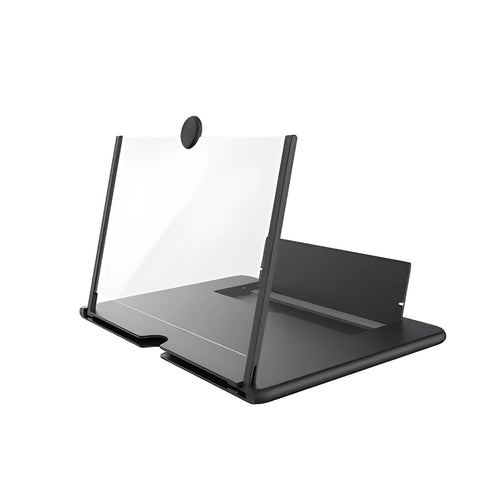 12-inch wood grain screen amplifier folding bracket showing folded and open positions