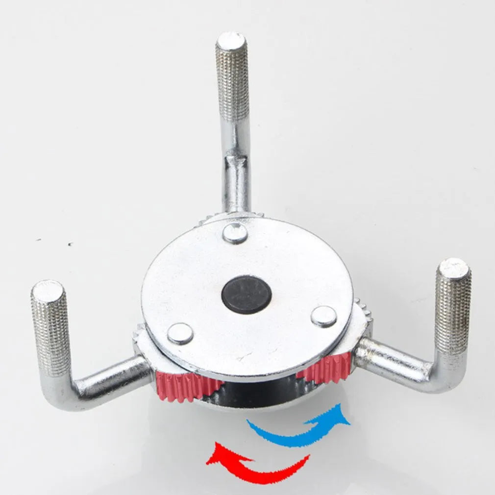 Silver round three-jaw oil filter wrench with frosted finish for metric filter elements