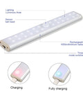 Rechargeable LED motion sensor light unit in three length options.