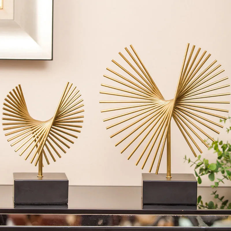 Creative iron home decoration Gold metal wall sculpture 12X27cm for living room decor