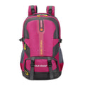 Waterproof outdoor backpack sports bag 34x55x20cm with ergonomic breathable back panel, available in five colours.