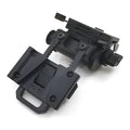 Black tactical helmet dumper bracket accessory mounted on a helmet.