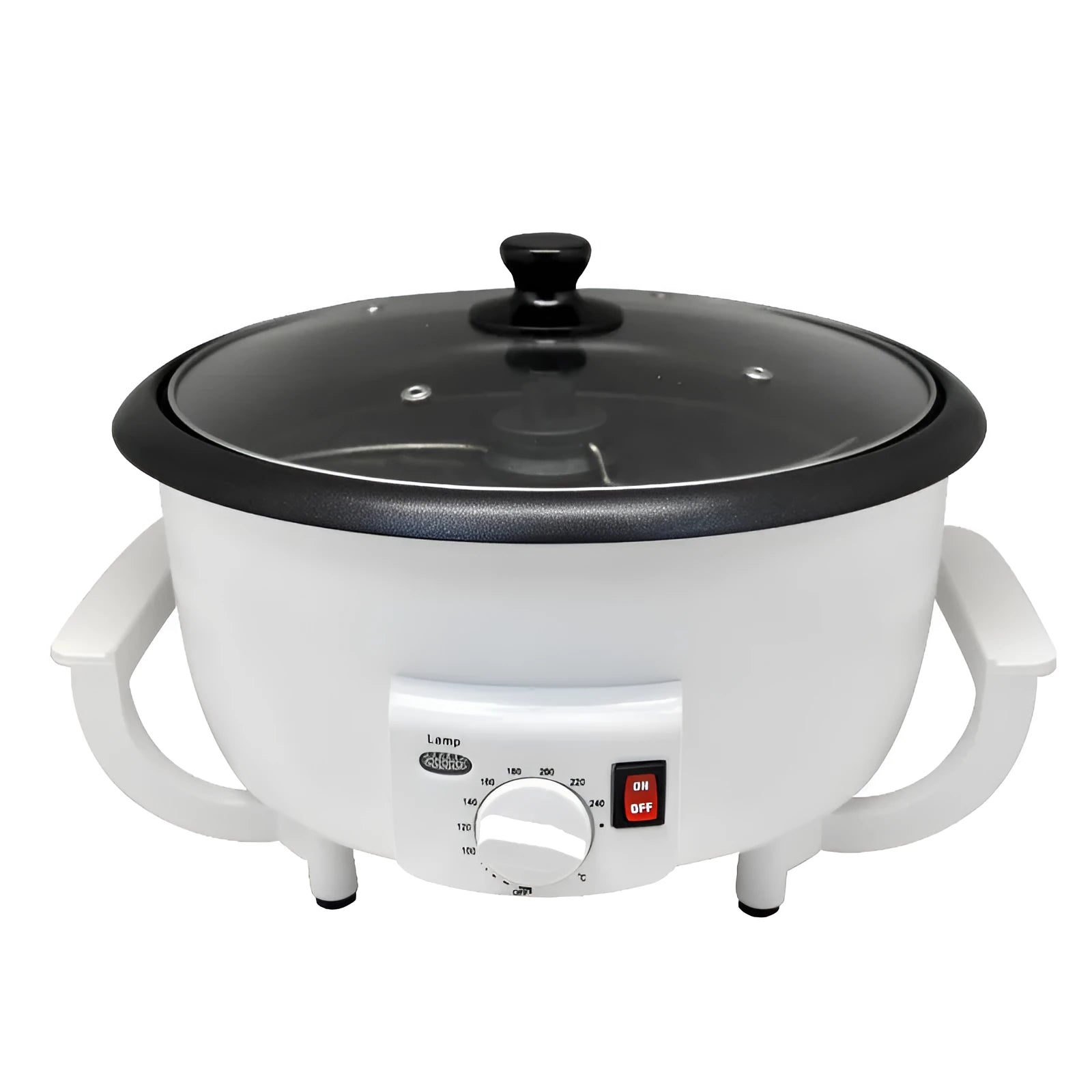 White coffee bean roasting machine with 750g capacity and 1200W power rating