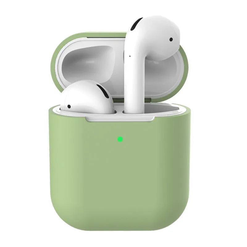 Silicone clamshell protective case for Apple AirPods 2 in multiple colour options.