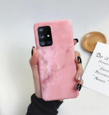 Frosted marble PC phone case for Samsung Galaxy, black white colour option