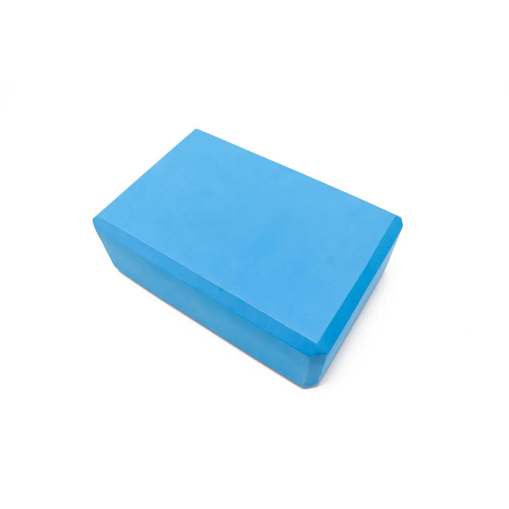 Eco-friendly EVA yoga brick 23 x 15 x 7.5 cm, 200 g, available in black, red, blue, green, pink, and purple.