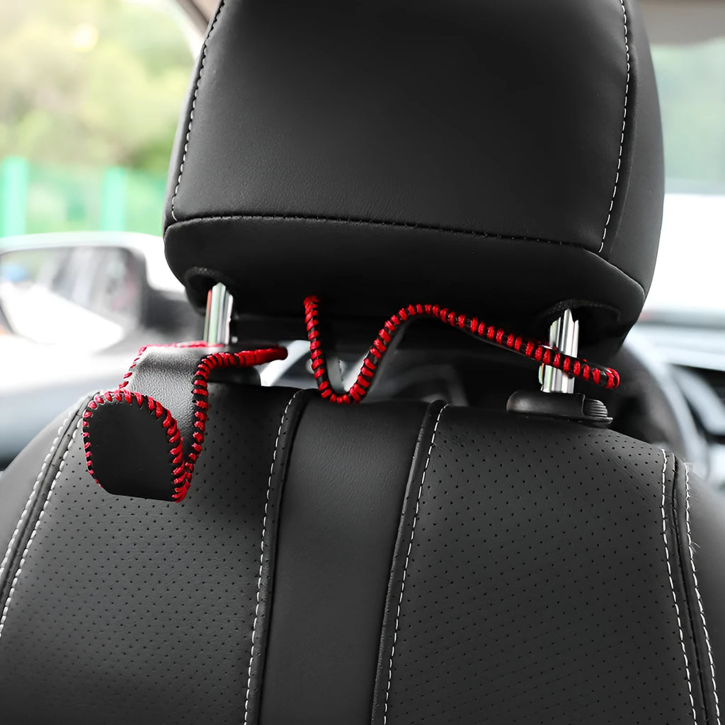 Gold stainless steel car seat back hook for interior organisation with hidden mounting