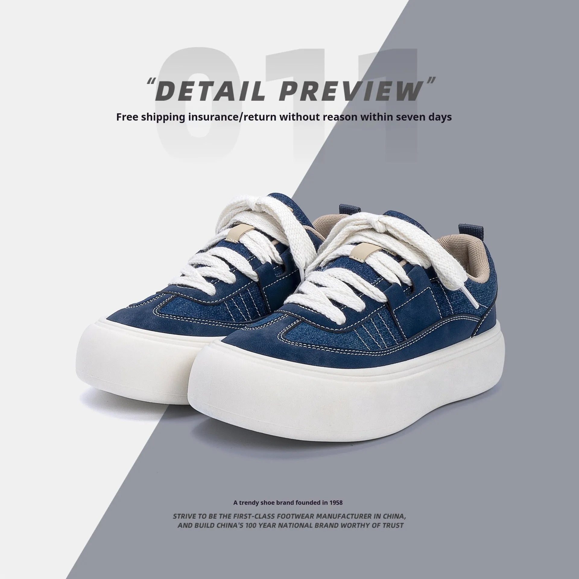 Men's black canvas platform sneakers with round toe and lace-up front on grey background
