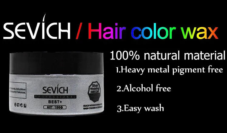 100g disposable hair cream coloured wax in various shades including black, blue, brown, and gray