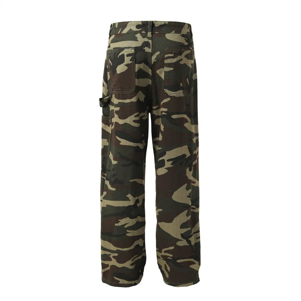Men's cotton camouflage casual trousers in standard camouflage pattern, available in sizes S to XXXL for leisure wear
