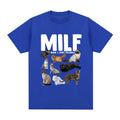 Graphic t-shirt with printed cat lovers design on cotton fabric in multiple colour options