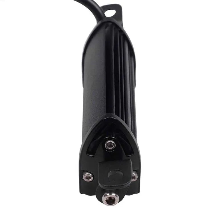 Black 9W LED car dome light with 10-30V range, single-row 2525 light source and 10000-hour life rating.