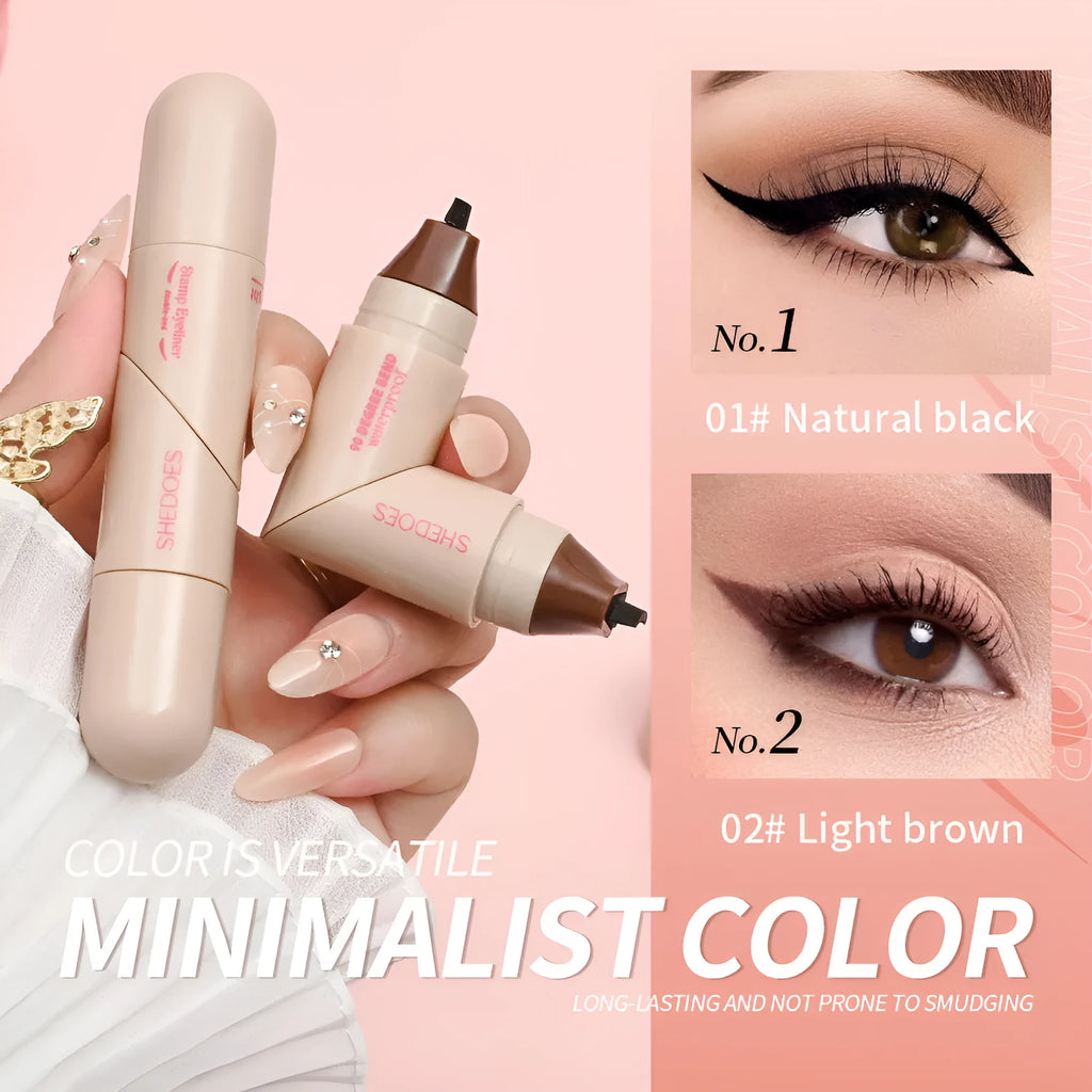 2ml waterproof liquid eyeliner in brown and black with durable seal