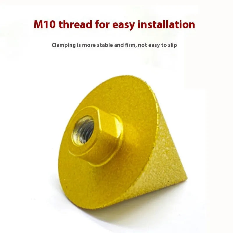 Brazing diamond chamfering machine for ceramic tile and marble, M10 or M14 thread, 38mm or 50mm head, 121g