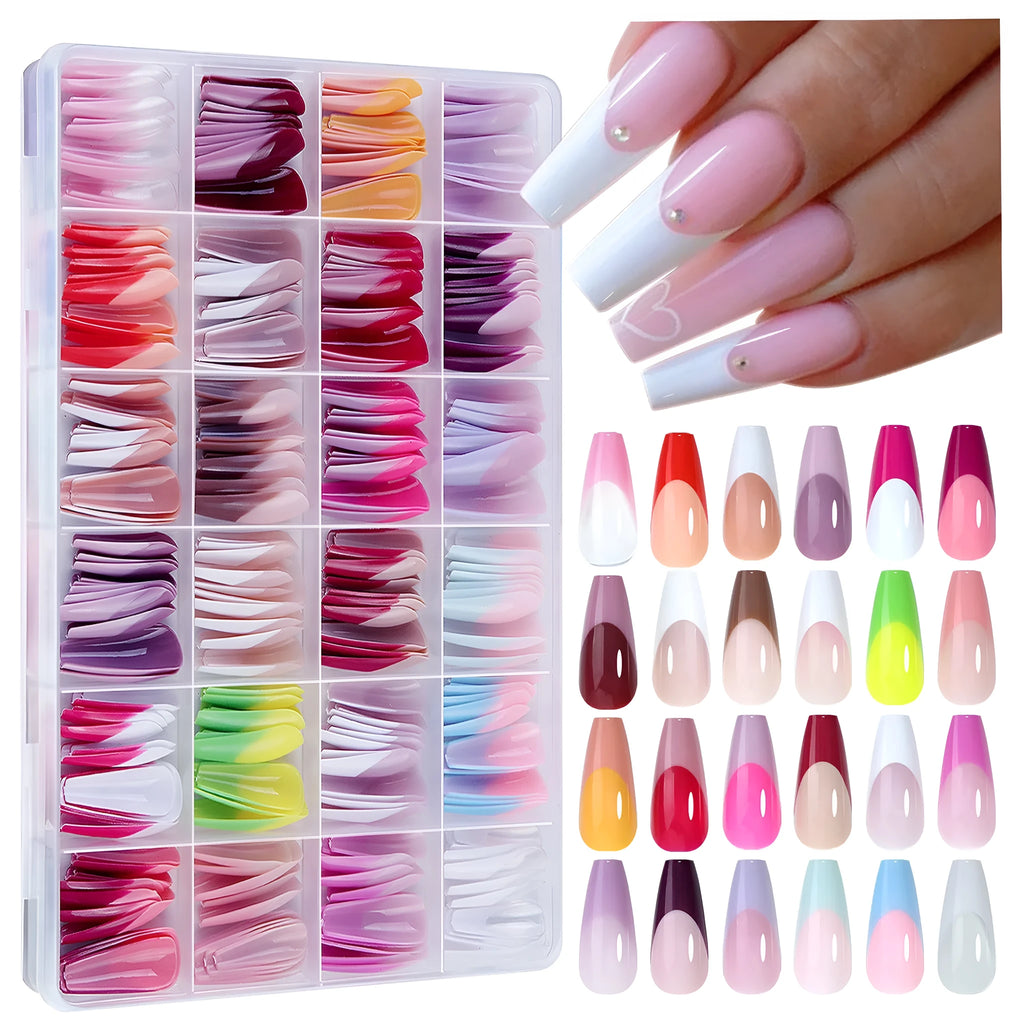 French wear armour removable nail stickers set with 288 pieces, ultra-thin seamless design