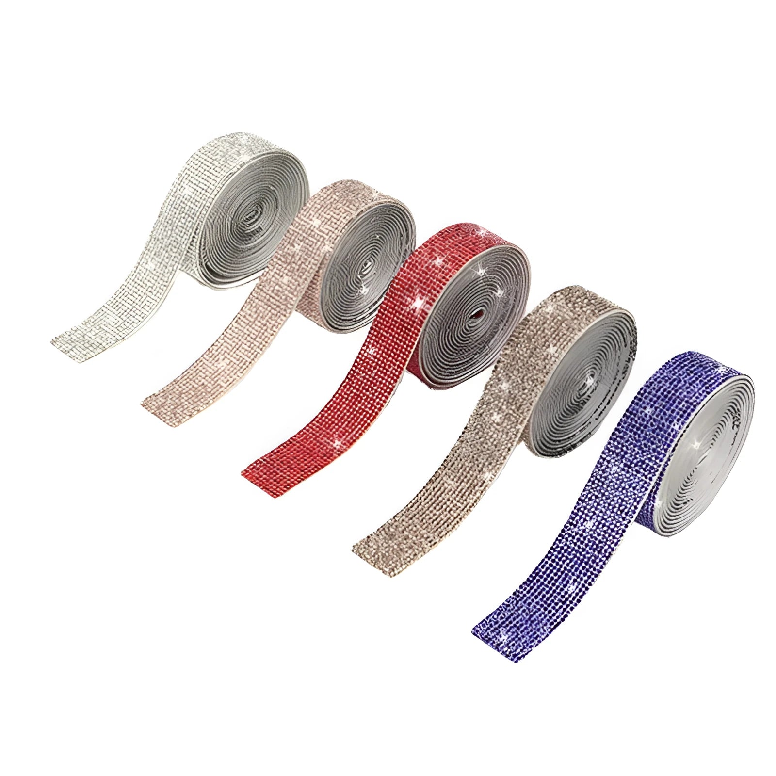 Self-adhesive glass water drill strip for clothing decoration in white and AB colour options