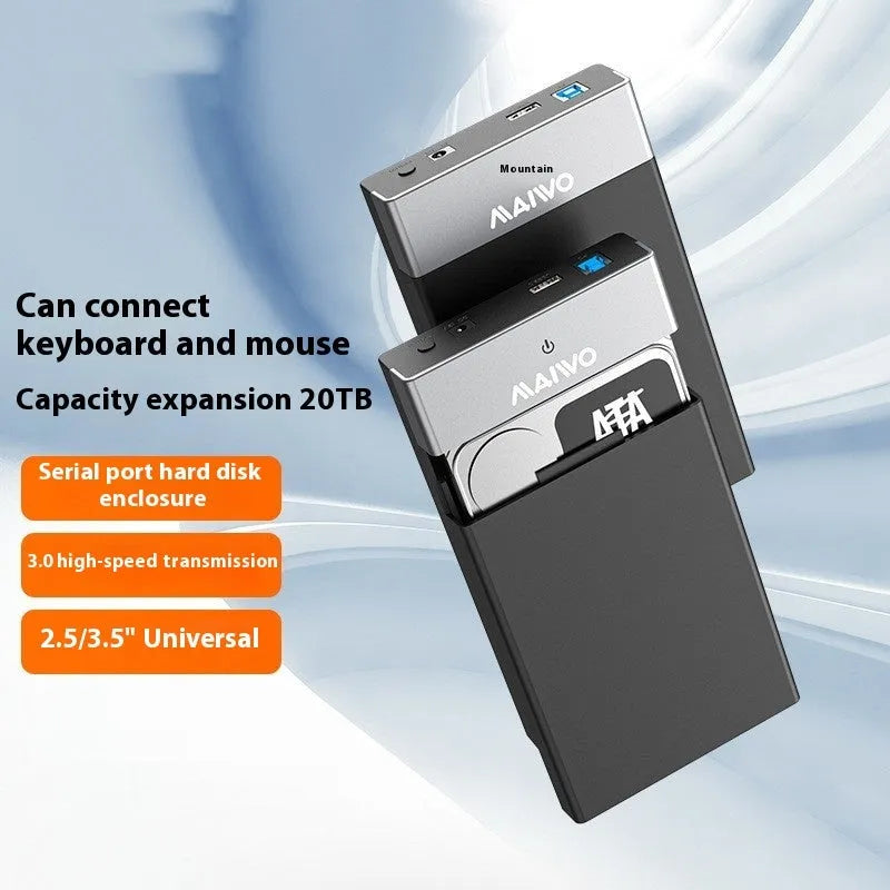 USB 3.0 hard disk enclosure for 3.5 inch SATA drives with sliding cover and multiple colour options