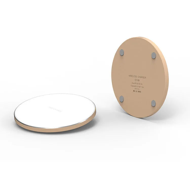 Ultra-thin square wireless charging pad in black showing slim 6.5mm profile
