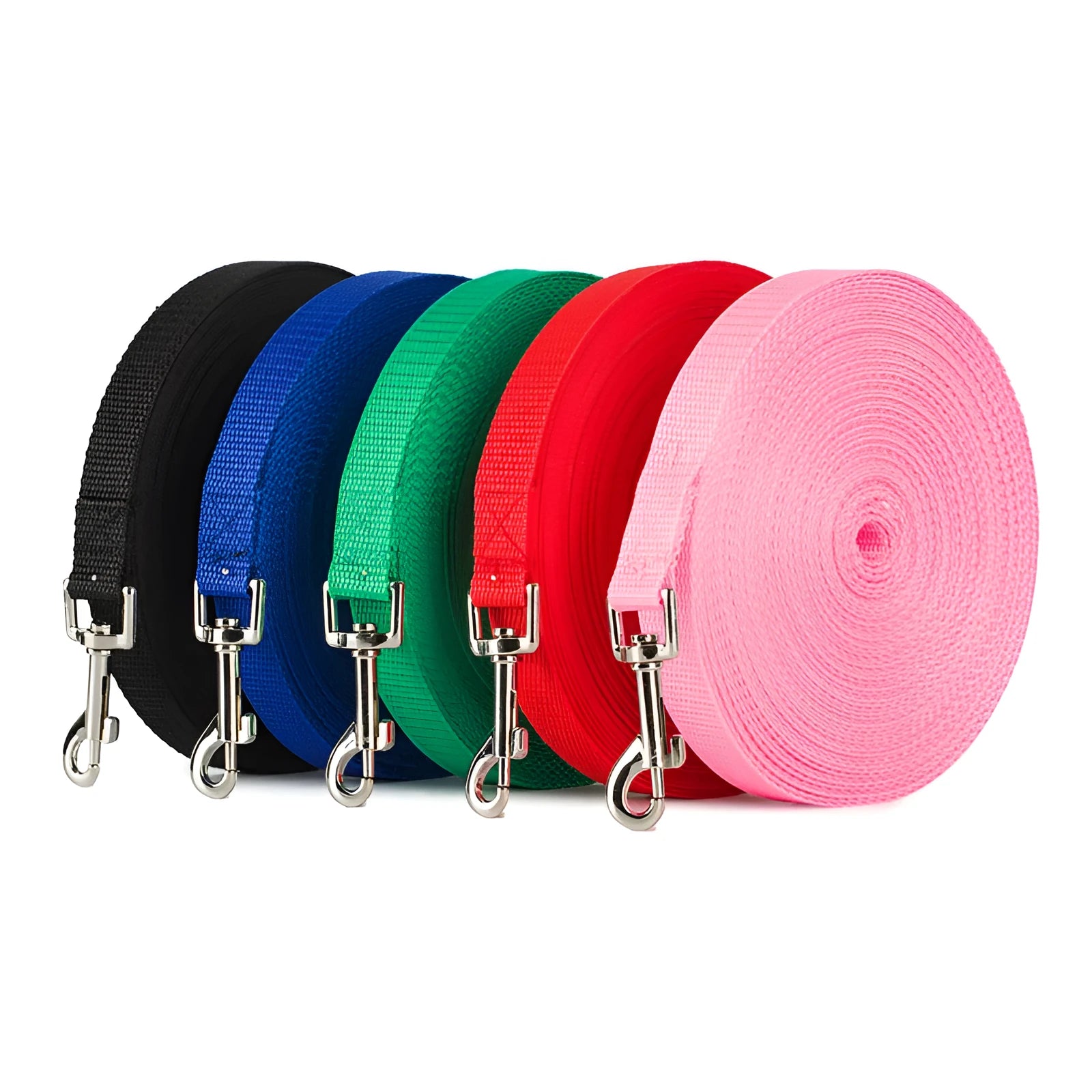 Nylon long rope pet leash in five colours, three sizes, for dog walking and training