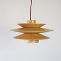 Nordic mid-ancient log style wood ceiling lamp in walnut colour for tea room dining hotel homestay