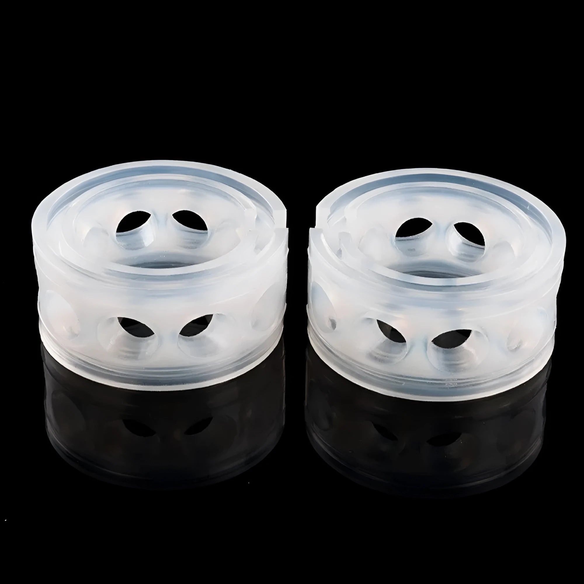 Transparent rubber spring shock absorbers for car modification in six size options with dimensional specifications