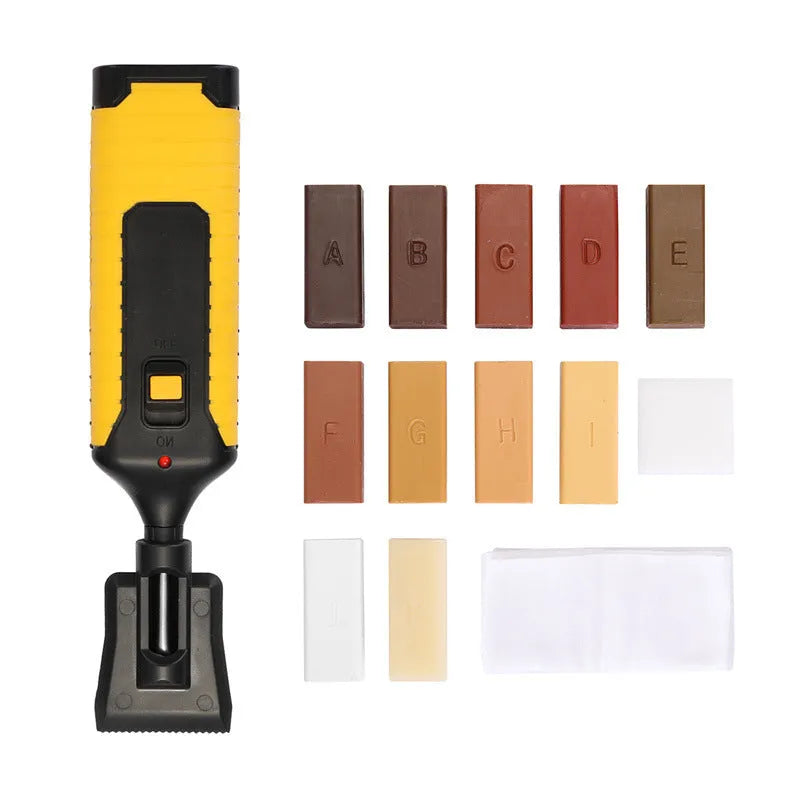 Manual floor repair tool with coloured handle options for DIY tile repairs
