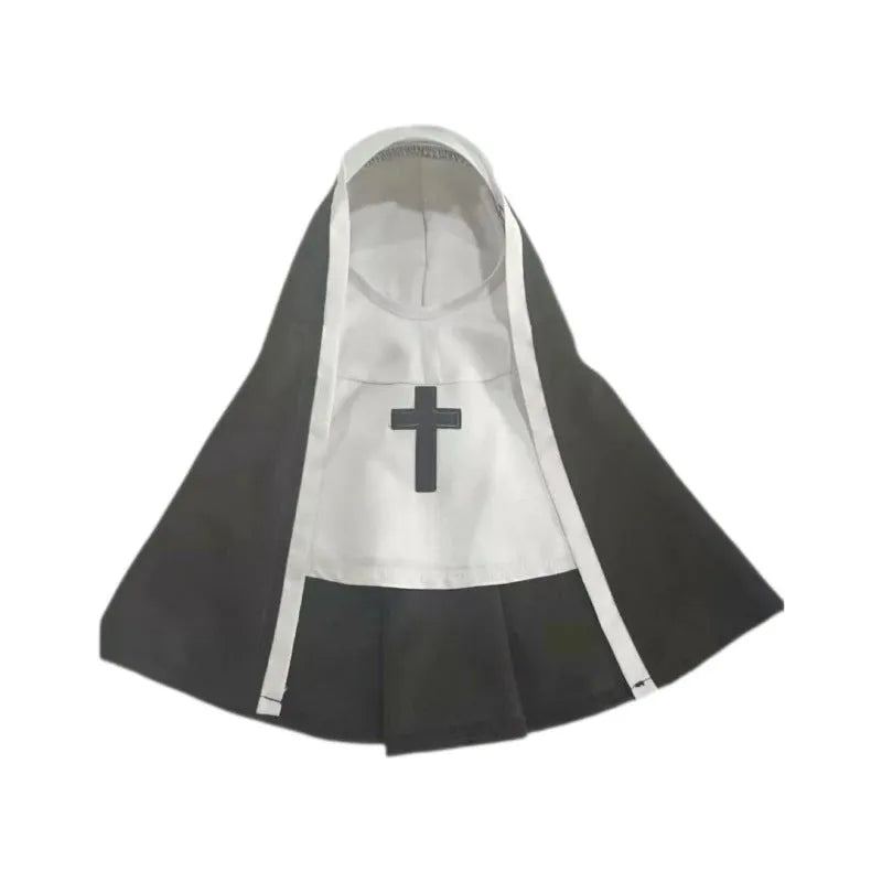 Black and white nun costume for small medium dogs with cloak design