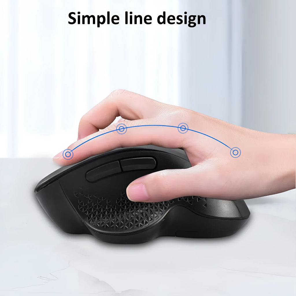 Black or grey self-charging wireless optical mouse for laptops with USB cable.