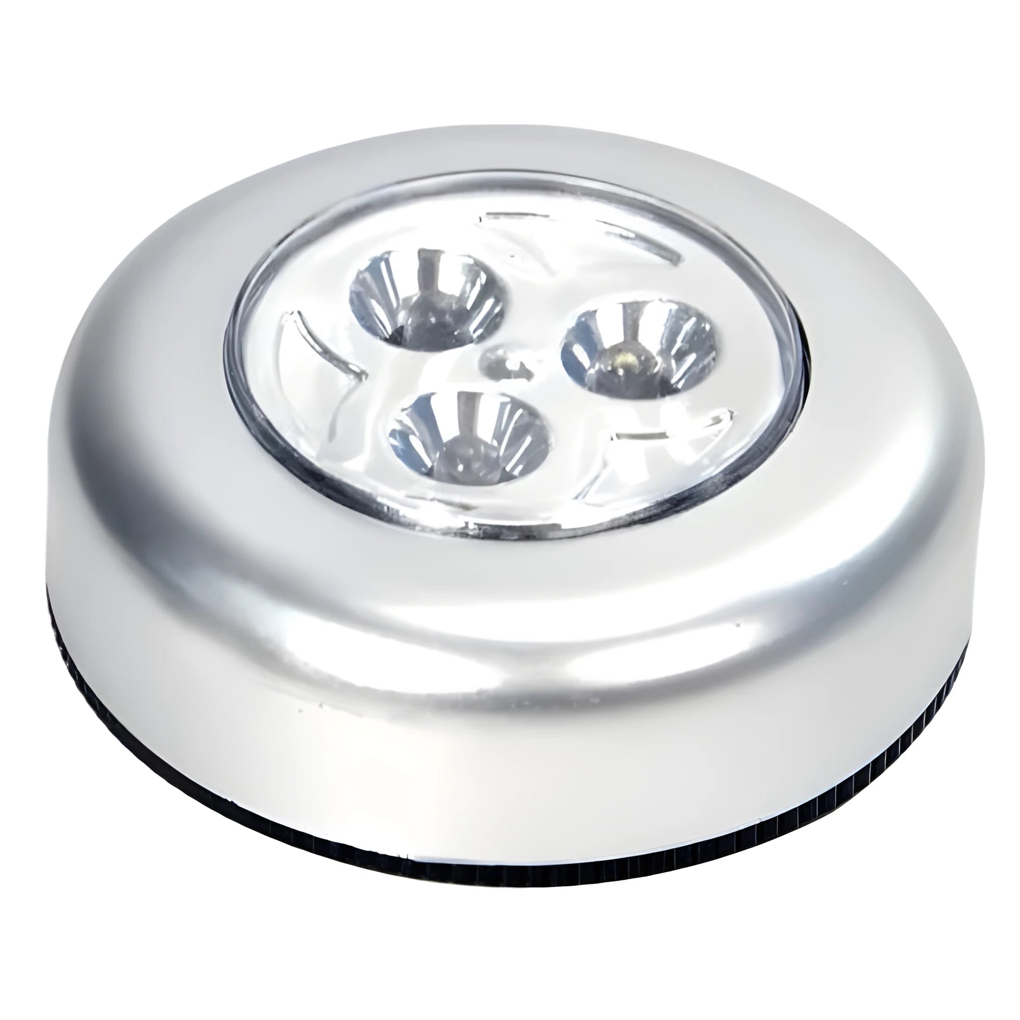3LED touch clap lamp in white, approximately 8.5cm by 3cm, mounted on a shelf