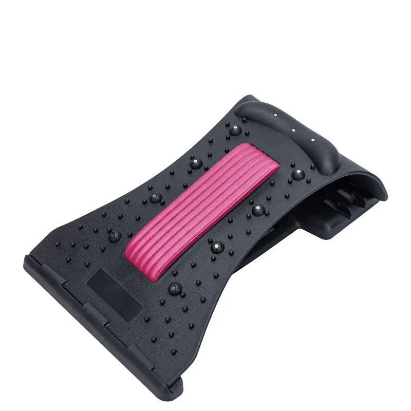 Arc-shaped acupuncture and magnetic therapy cervical spine stretcher model 628 in blue black NBR material on a flat surface