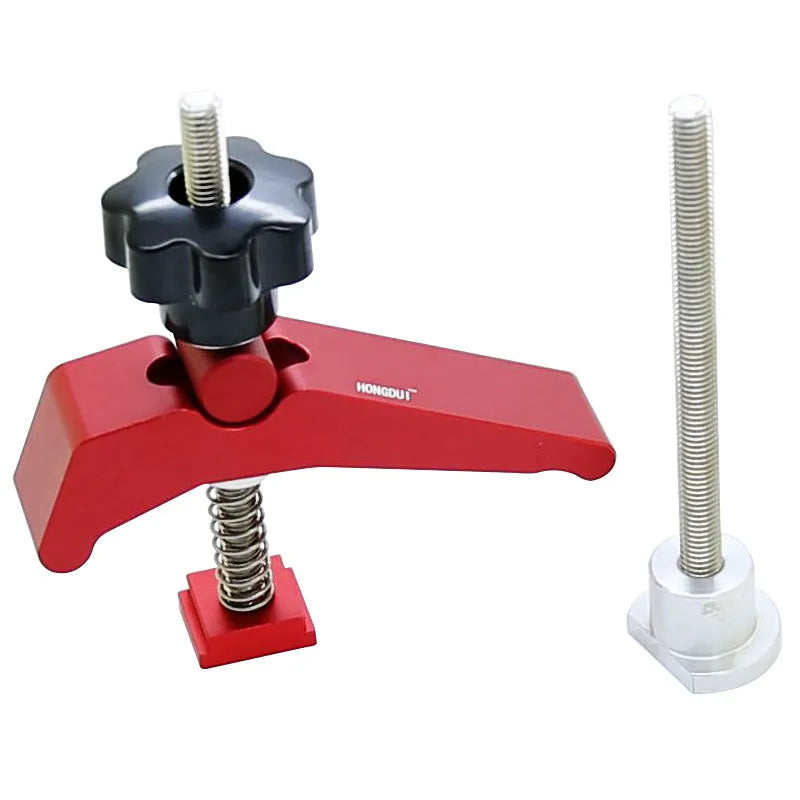 Red aluminium alloy woodworking table block slide holder with flat mouth shape
